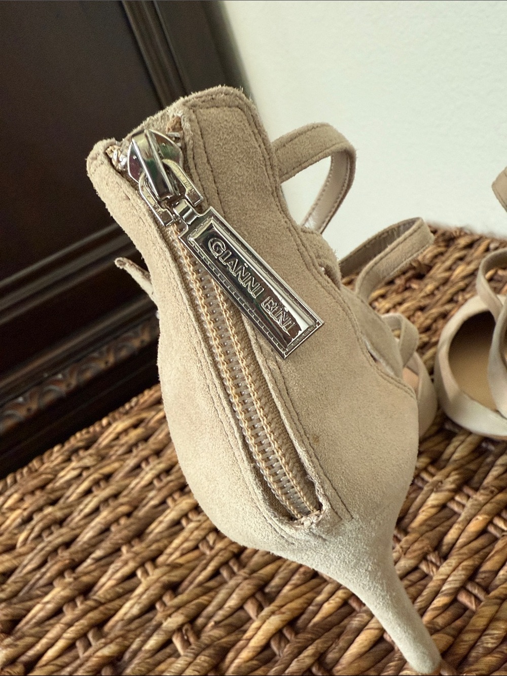 Gianni Bini Pointed-Toe Strappy Stiletto Heels in Beige - Picture 6 of 12
